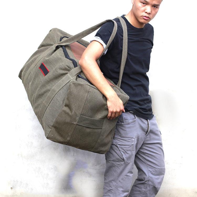 Large Capacity Canvas Hand Luggage Bag Travel Bag Men's Moving Big Bag.