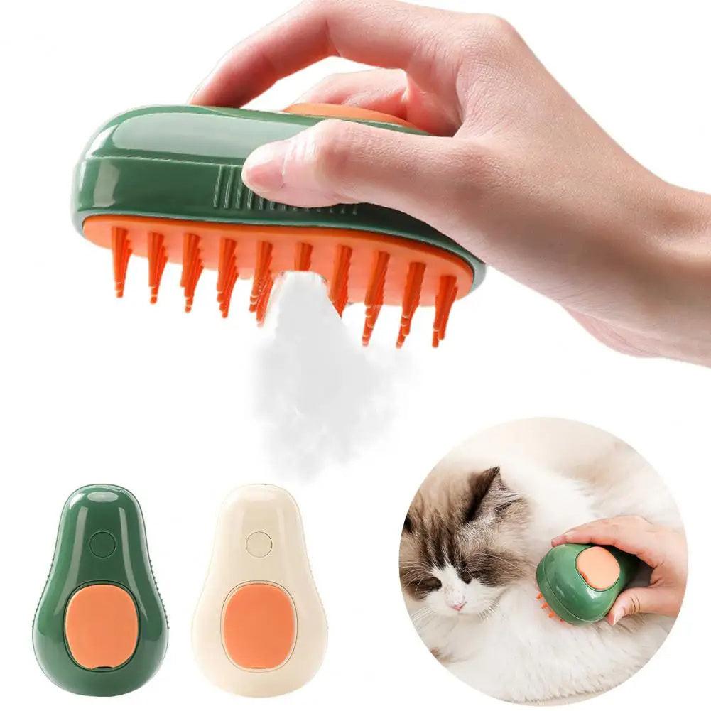 Steamy Cat Brush Cat Dog Grooming Comb Electric Self Cleaning Steam Cat Brush For Massage Avocado Shape Pet Spray Cat Grooming.