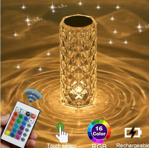 Creative Crystal Diamond Table Lamp Rechargeable Acrylic Bedroom Bedside.