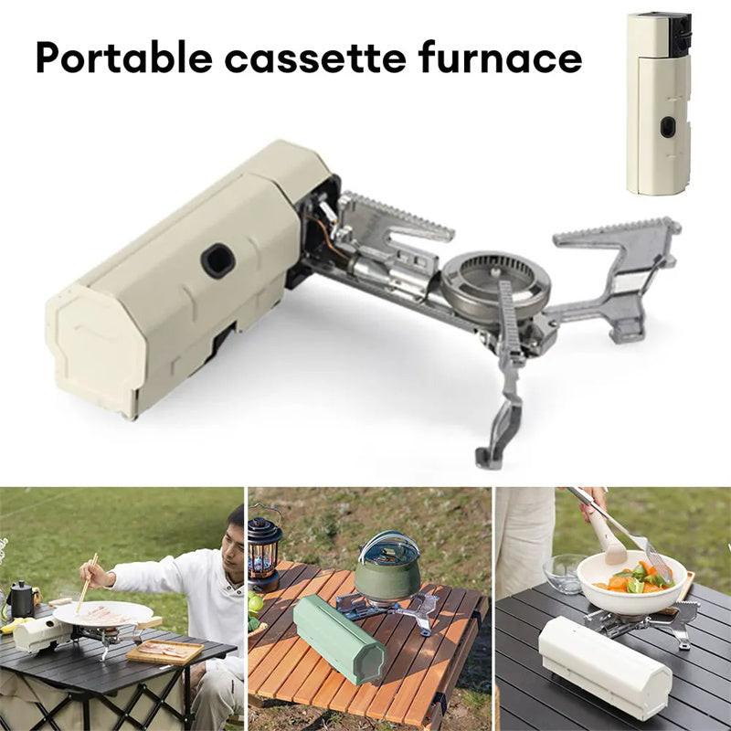 Camping Gas Stove Portable Folding Cassette Stove Outdoor Hiking BBQ Travel Cooking Grill Cooker Gas Burner Food Heating Tool Kitchen Gadgets.