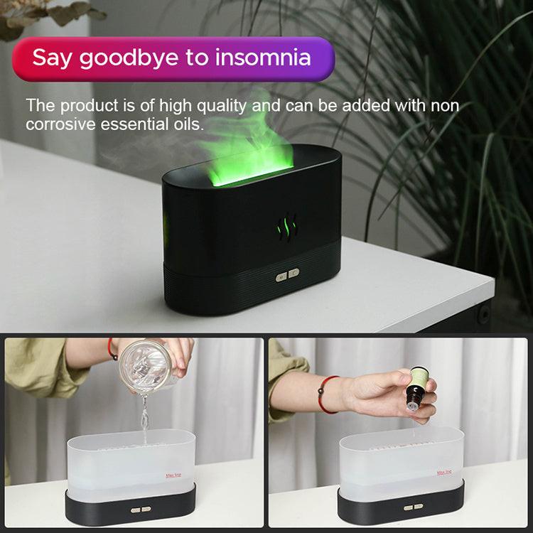 2022 Best Selling USB Ultrasonic Flame Humidifier Led RGB Colorful Essential Oil Fire Flame Aroma Diffuser.