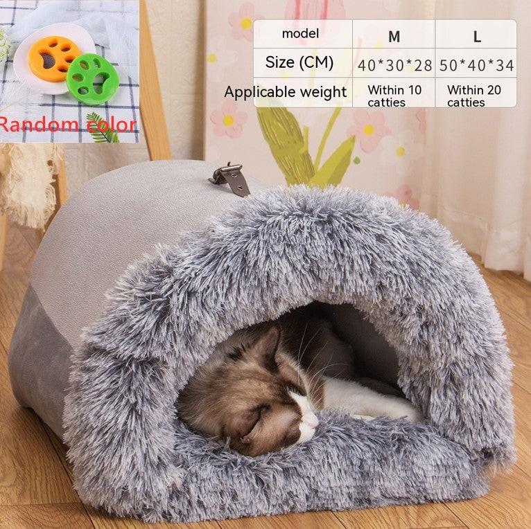 New Splice Portable Pet Nest Portable Autumn And Winter Warm Dog Nest Moisture-proof Long Fur Cat Nest Cross Border Pet Nest.