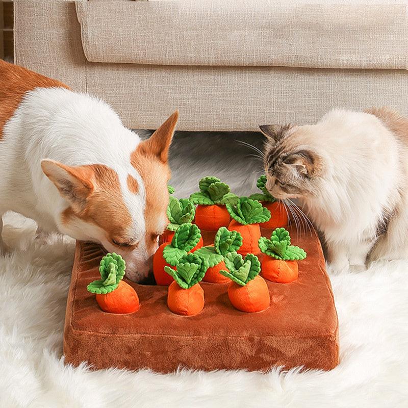 Pet Dog Toys Carrot Plush Toy Vegetable Chew Toy For Dogs Snuffle Mat For Dogs Cats Durable Chew Puppy Toy Dogs Accessories.