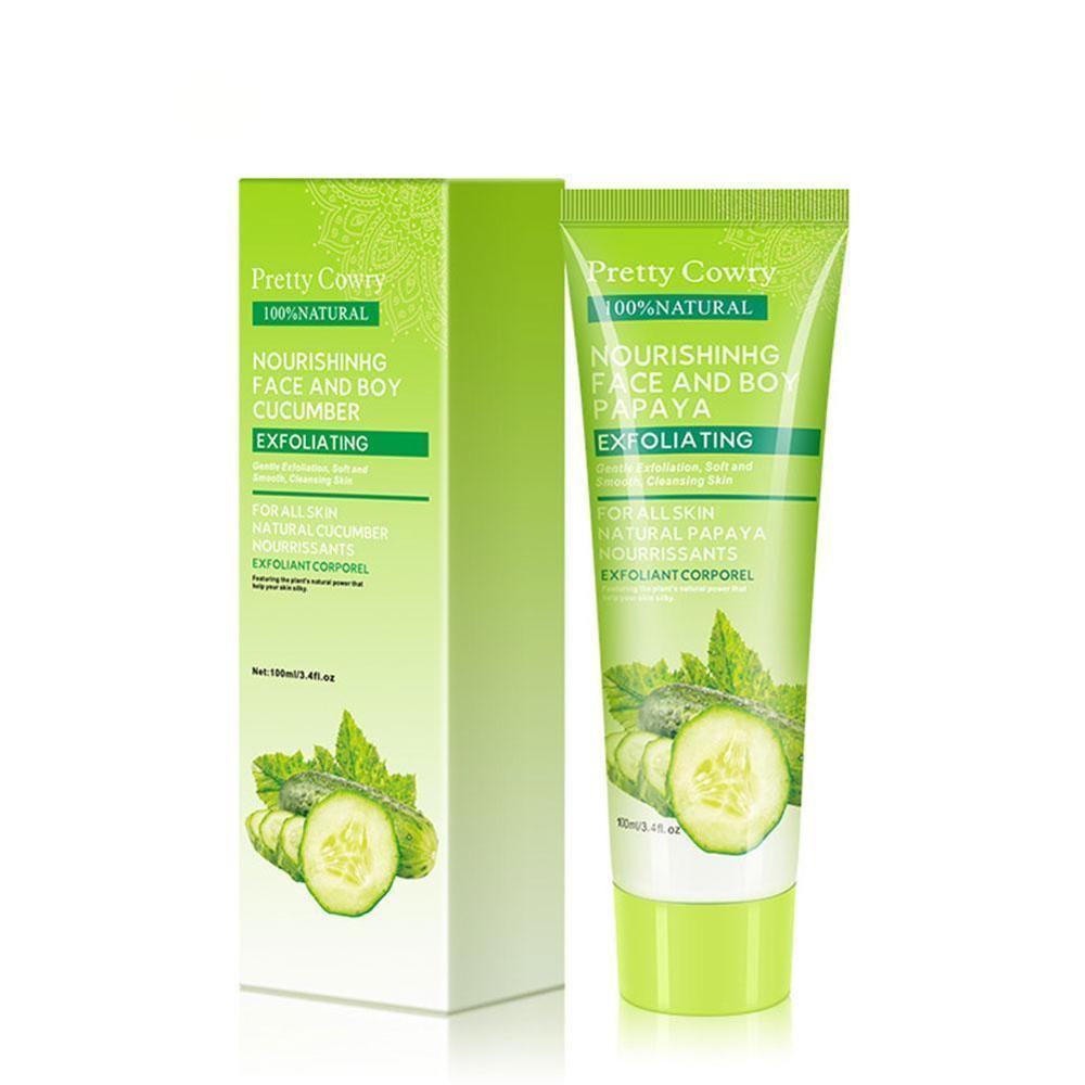 Cucumber Coconut Papaya Facial Exfoliating Gel Cream 100ml Body Cleansing.