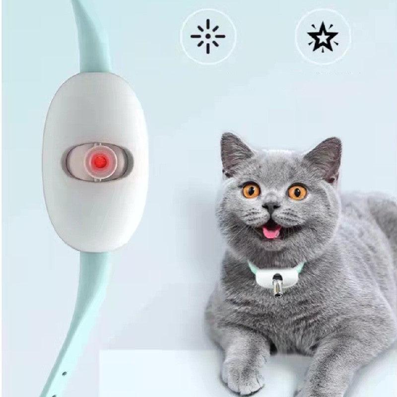 Automatic Cat Toy Smart Laser Teasing Cat Collar Electric USB Charging Kitten Amusing Toys Interactive Training Pet Items.