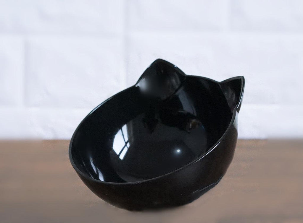 New Inclined Food Cat Ear Oblique Mouth Transparent Single Pet Bowl.