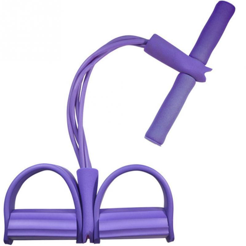 Natural Latex Foot Pedal Elastic Pull Rope with Handle Fitness Equipment Bodybuilding Expander.