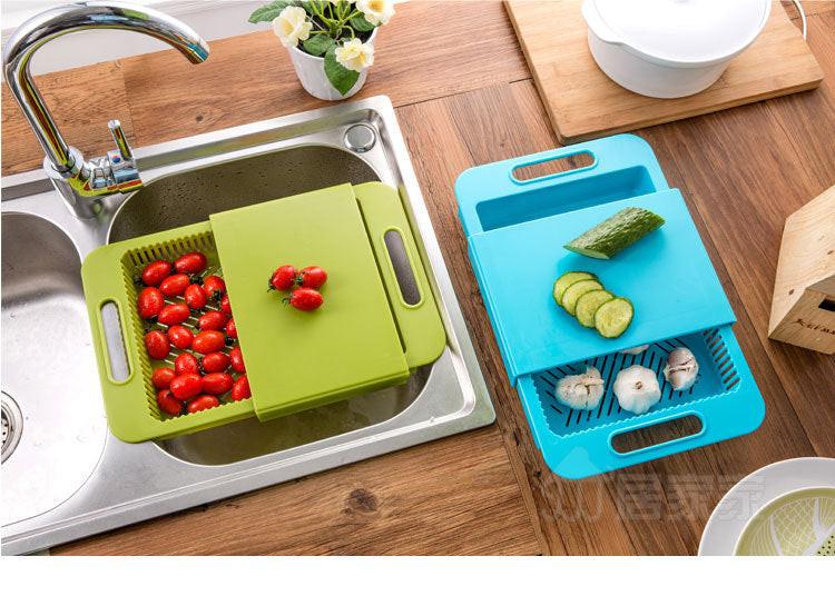 Multifunction Kitchen Chopping Blocks Sinks Drain Basket Cutting Board Vegetable Meat Tools Kitchen Accessories Chopping Board.