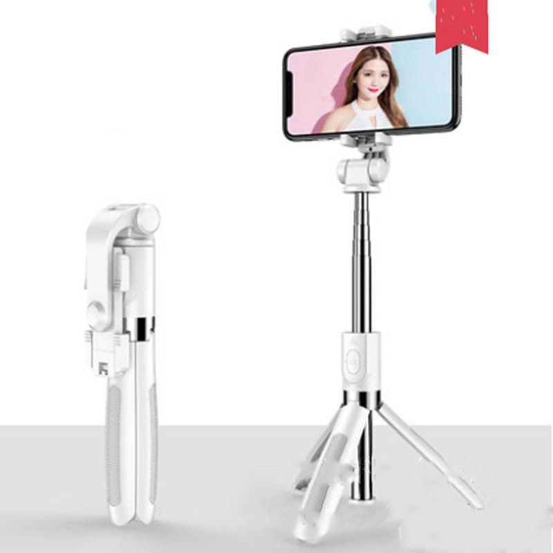 Compatible with Apple, Tripod Selfie Stick Mobile Universal Live Triangle Bracket One Bluetooth Selfie Artifact.