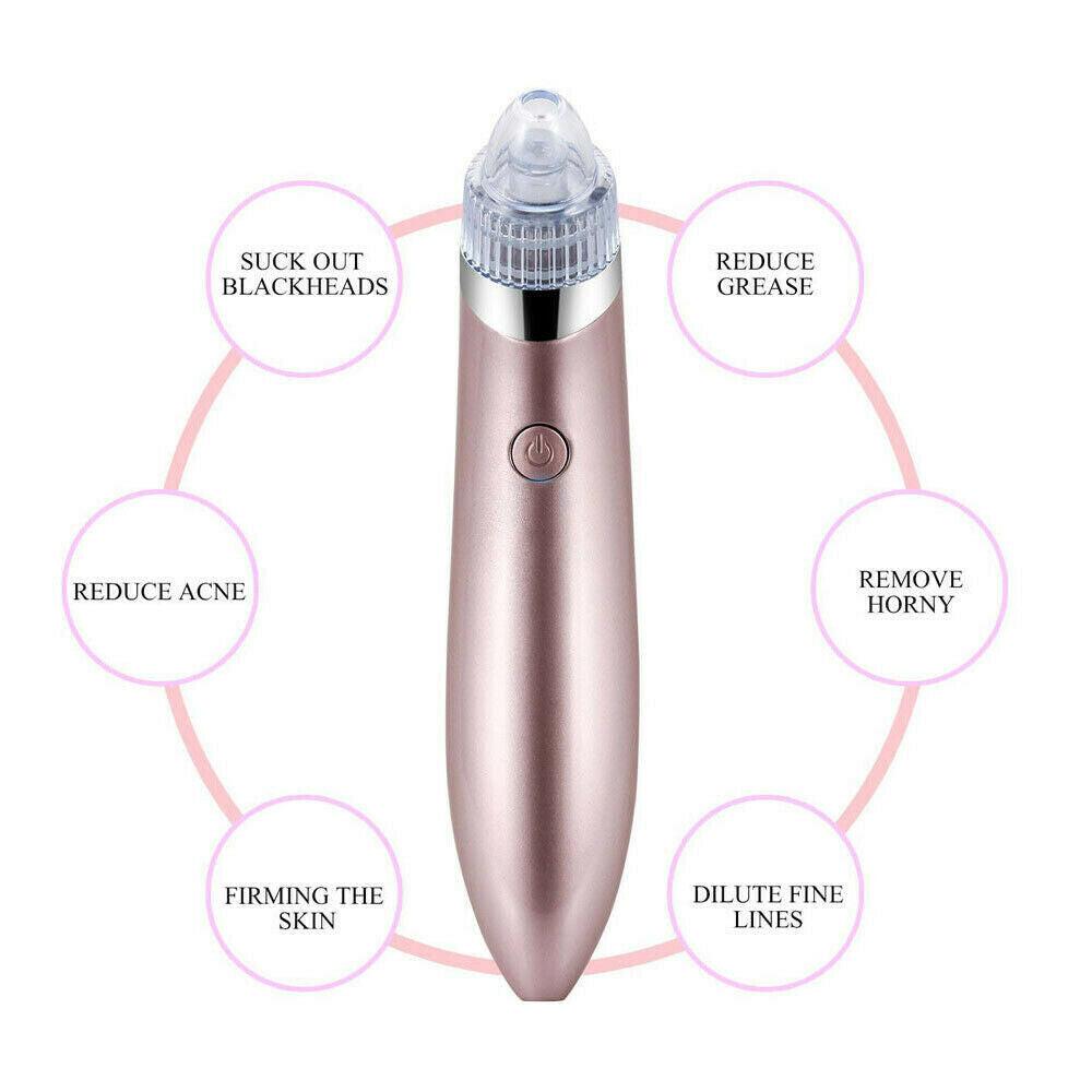 Electric Blackhead Vacuum Pore Cleaner Acne Pimple Remover Strong Suction Tool Electric Blackhead Remover Pore Vacuum Suction Diamond Dermabrasion Face Cleaner.