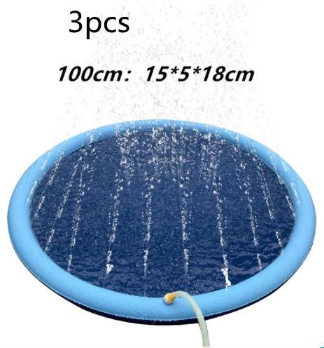 Non-Slip Splash Pad For Kids And Pet Dog Pool Summer Outdoor Water Toys Fun Backyard Fountain Play Mat.