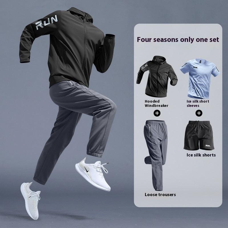 Running Sports Suit Men's Fitness Leisure Speed Training Wear.
