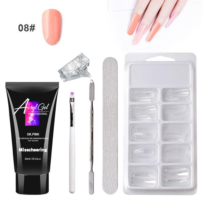Painless Extension Gel Nail Art Without Paper Holder Quick Model Painless Crystal Gel Set.