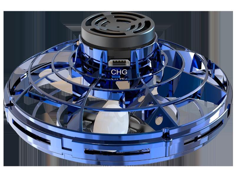 Mini Fingertip Gyro Interactive Decompression Toy Drone LED UFO Type Flying Helicopter Spinner Toy Kids.