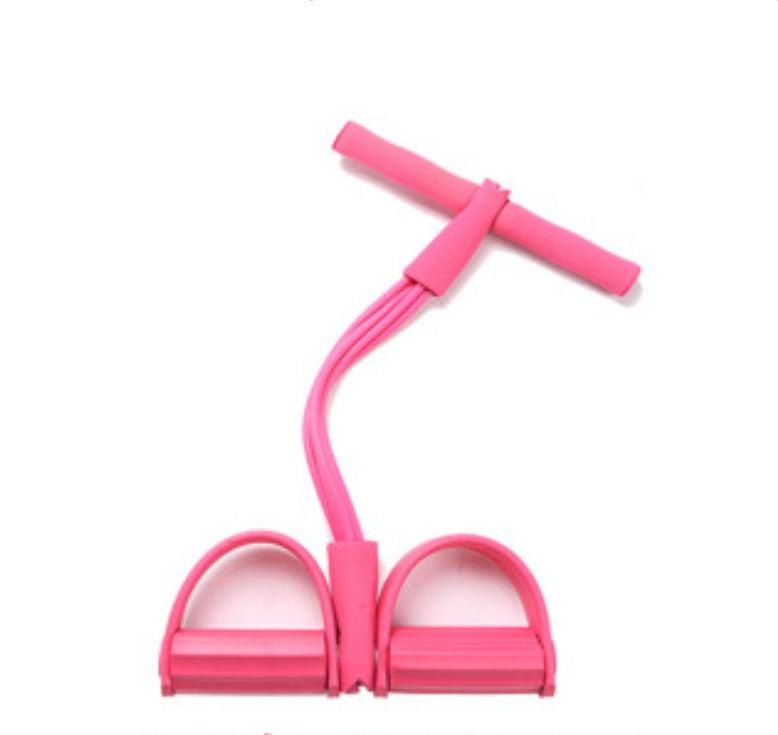 Natural Latex Foot Pedal Elastic Pull Rope with Handle Fitness Equipment Bodybuilding Expander.