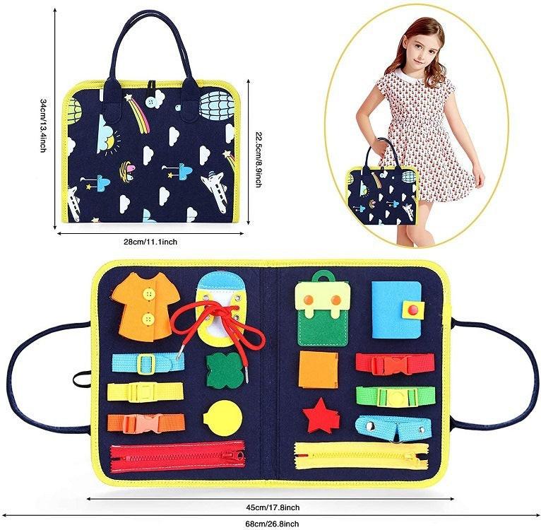 New Busy Book Children's Busy Board Dressing And Buttoning Learning Baby Early Education Preschool Sensory Learning Toy.