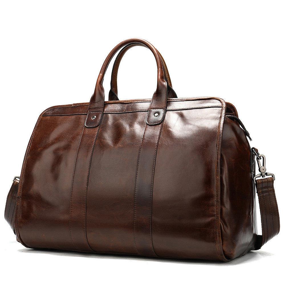 First Layer Cowhide Retro Large-capacity Travel Bag.