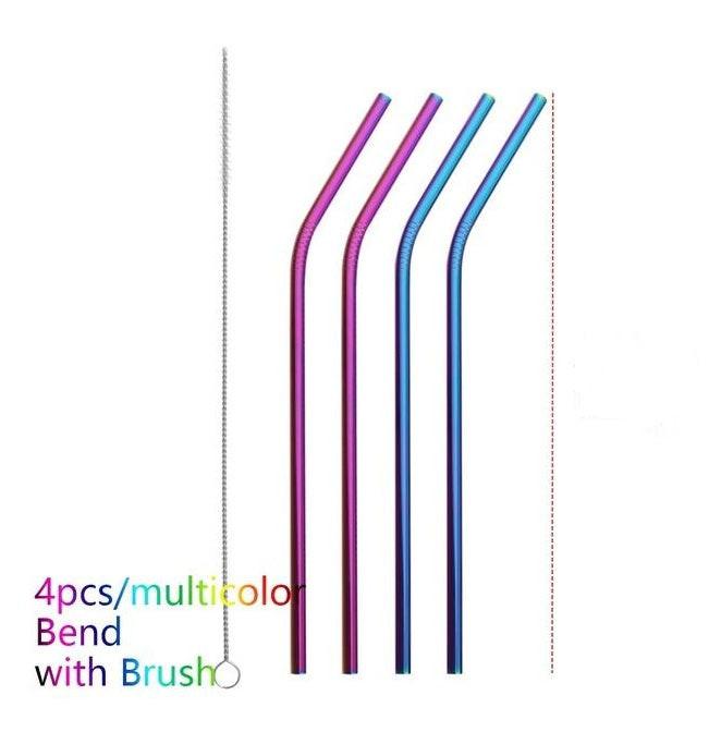 Colourful Reusable Stainless Steel Straws.