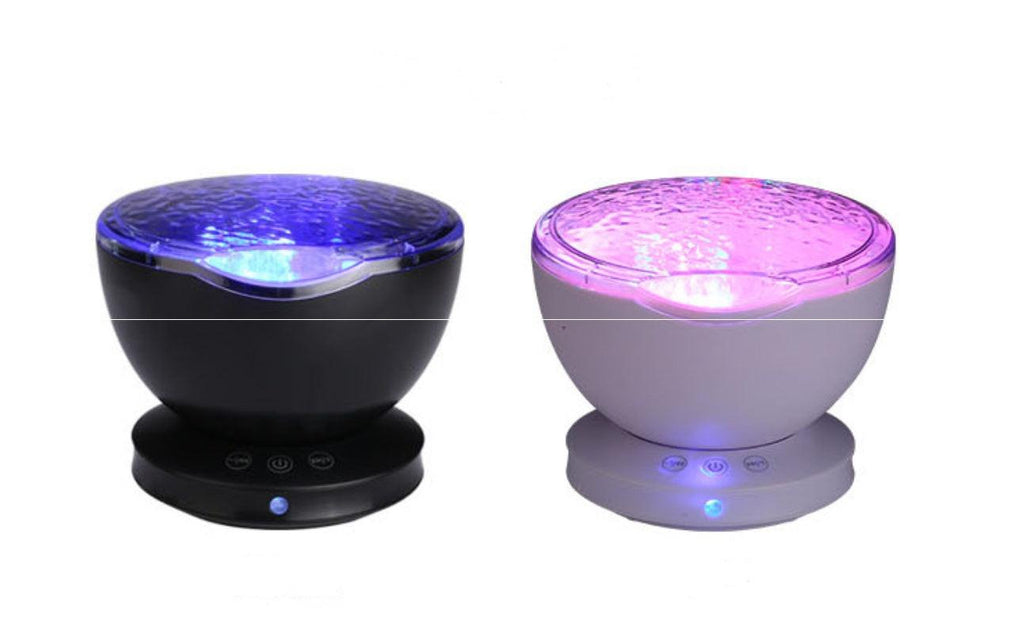 Ocean Wave Projector LED Night Light Remote Control TF Cards Music Player Speaker Aurora Projection.