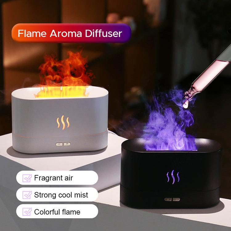 2022 Best Selling USB Ultrasonic Flame Humidifier Led RGB Colorful Essential Oil Fire Flame Aroma Diffuser.