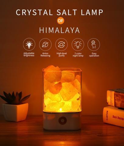 USB Crystal Light Himalayan Salt LED Lamp.