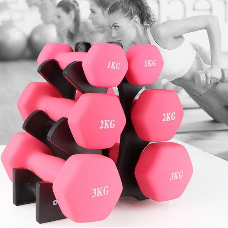 Fitness dumbbell rack.