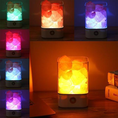 USB Crystal Light Himalayan Salt LED Lamp.
