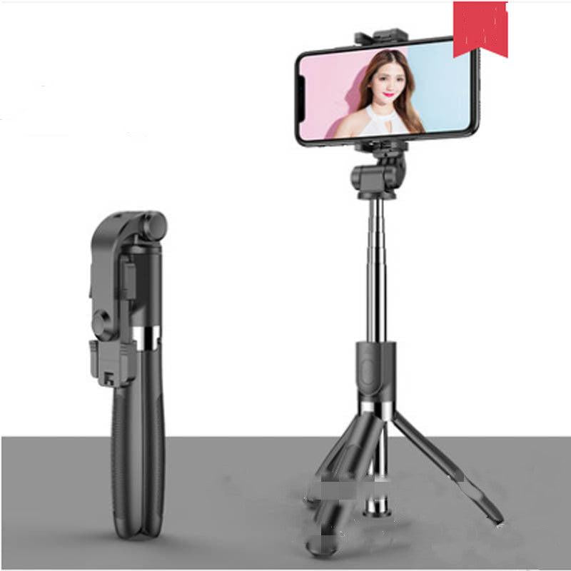 Compatible with Apple, Tripod Selfie Stick Mobile Universal Live Triangle Bracket One Bluetooth Selfie Artifact.