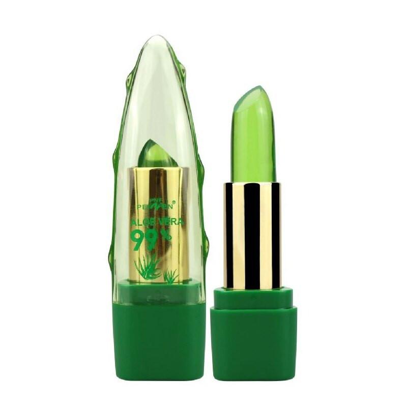 Aloe Vera Gel Color Changing Lipstick Gloss  Moisturizer Anti-drying Desalination Fine-grain Lip Blam Care.