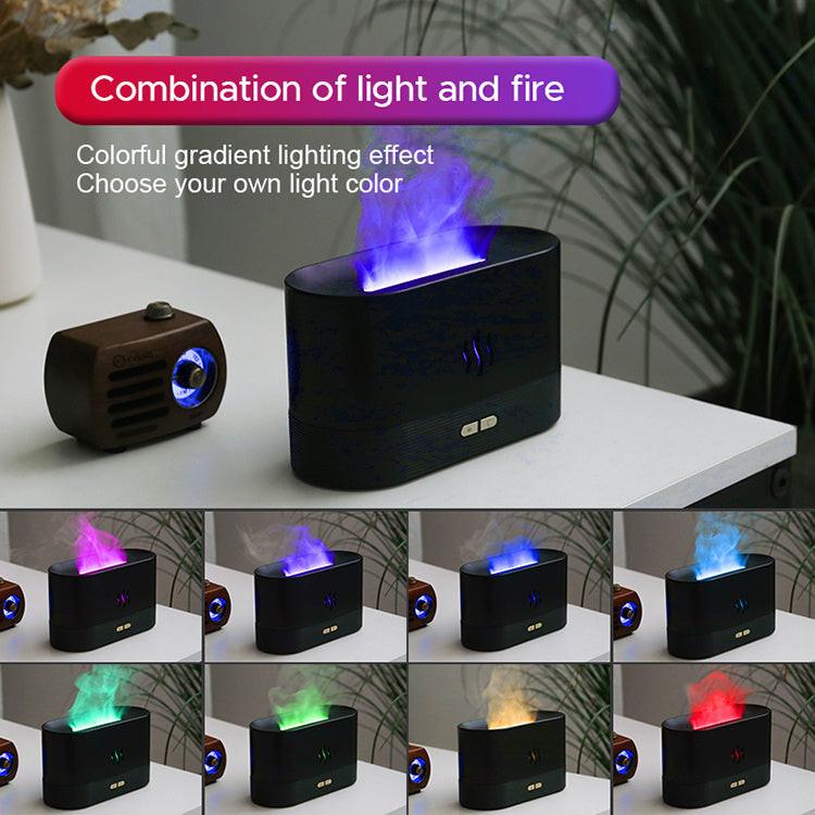 2022 Best Selling USB Ultrasonic Flame Humidifier Led RGB Colorful Essential Oil Fire Flame Aroma Diffuser.