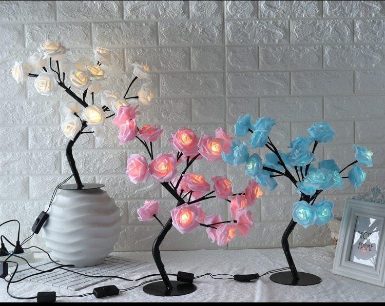 LED Tree Lamp Rose Small Tree Lamp Modeling Lamp Table Lamp.