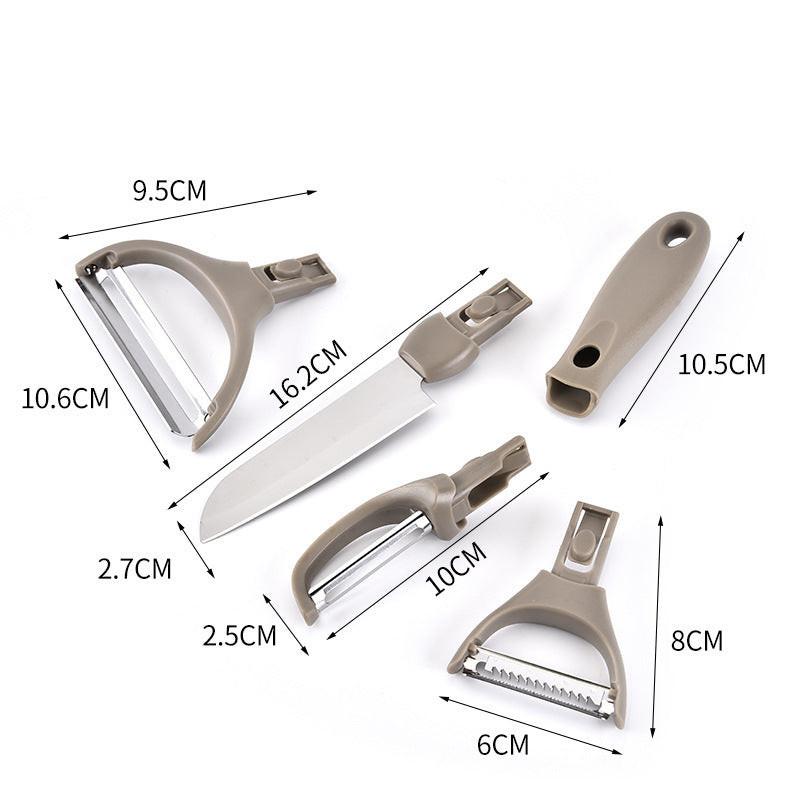 Stainless Steel Cutter Set Three Piece Set Wheat Straw Chopping Board Fruit Knife Peeler Combined Kitchen Tools.