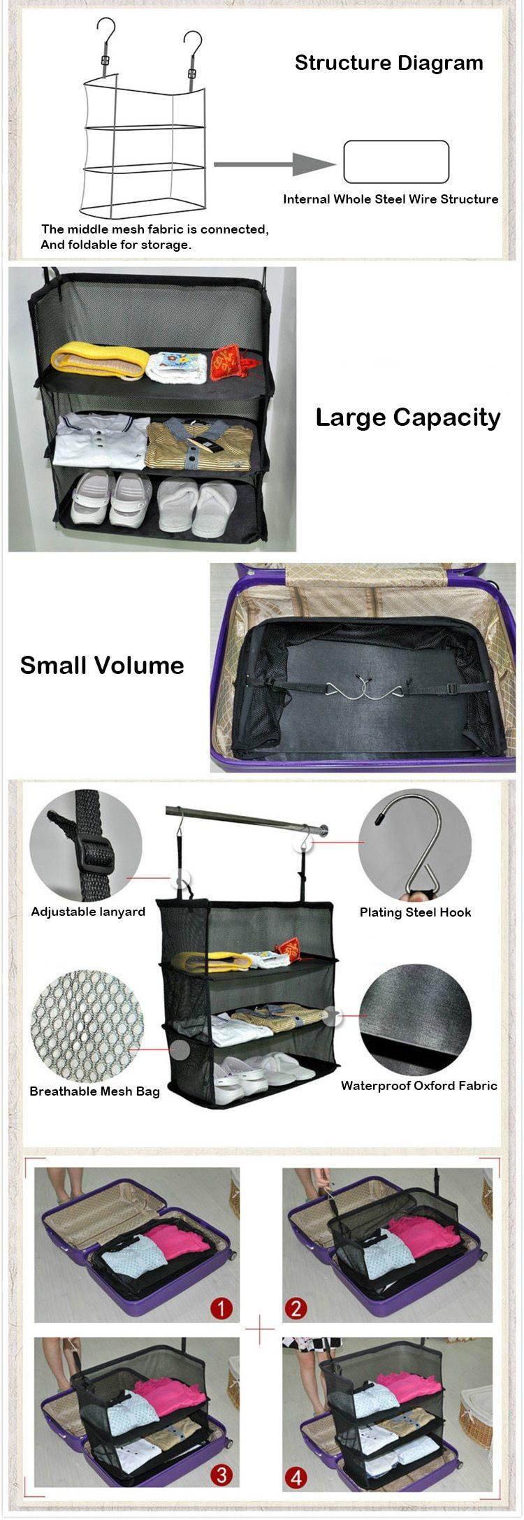 3 Layers Portable Travel Storage Bag.