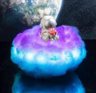 LED Colorful Clouds Astronaut Lamp With Rainbow Effect As Children's Night Light Creative Gift.