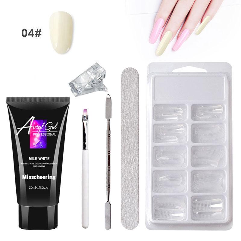 Painless Extension Gel Nail Art Without Paper Holder Quick Model Painless Crystal Gel Set.