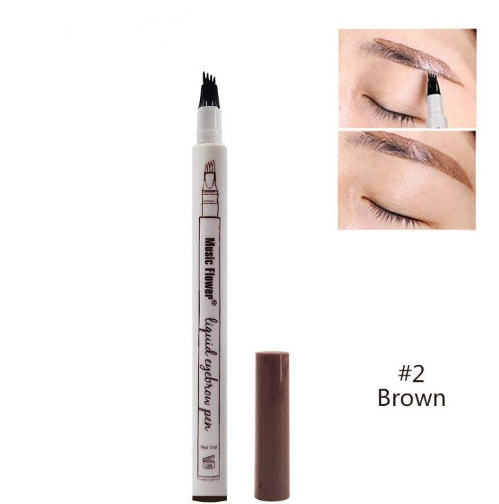 Waterproof Natural Eyebrow Pen Four-claw Eye Brow Tint Fork Tip Eyebrow Tattoo Pencil.