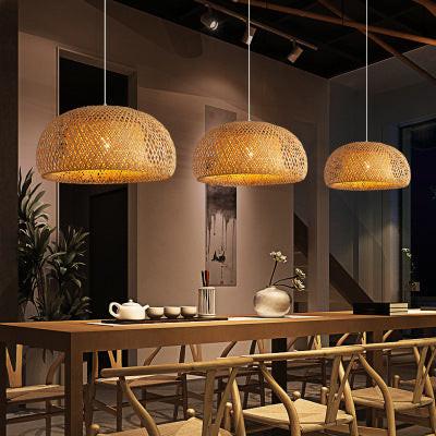 Bamboo Woven Simple Japanese Creative Pastoral Chandelier.