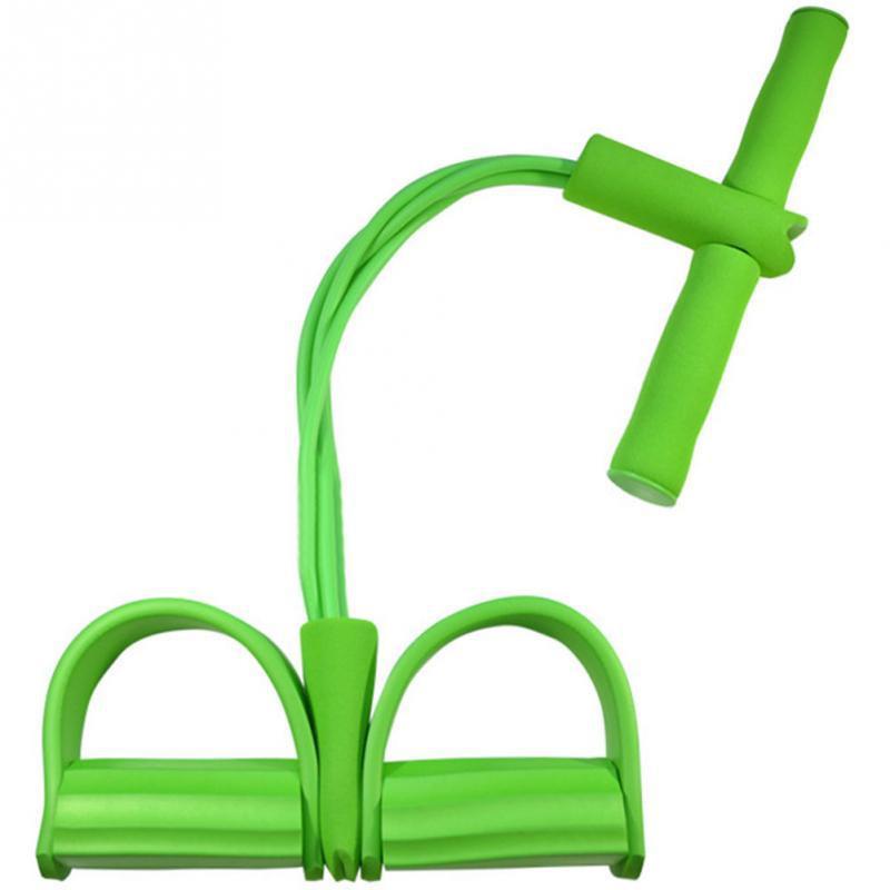 Natural Latex Foot Pedal Elastic Pull Rope with Handle Fitness Equipment Bodybuilding Expander.