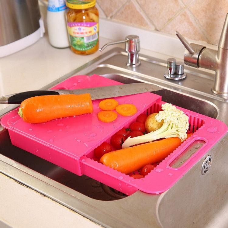 Multifunction Kitchen Chopping Blocks Sinks Drain Basket Cutting Board Vegetable Meat Tools Kitchen Accessories Chopping Board.