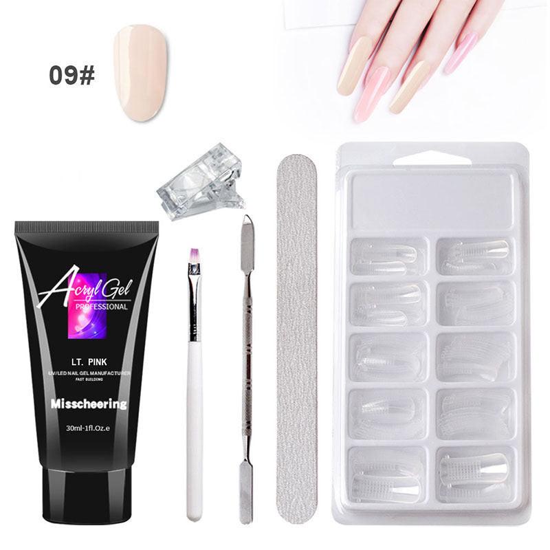 Painless Extension Gel Nail Art Without Paper Holder Quick Model Painless Crystal Gel Set.