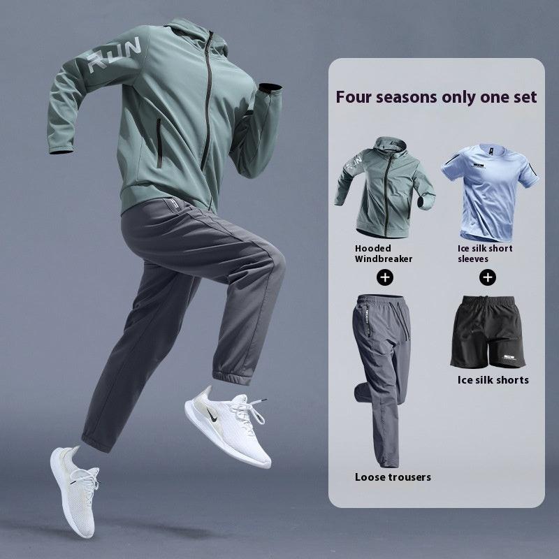 Running Sports Suit Men's Fitness Leisure Speed Training Wear.