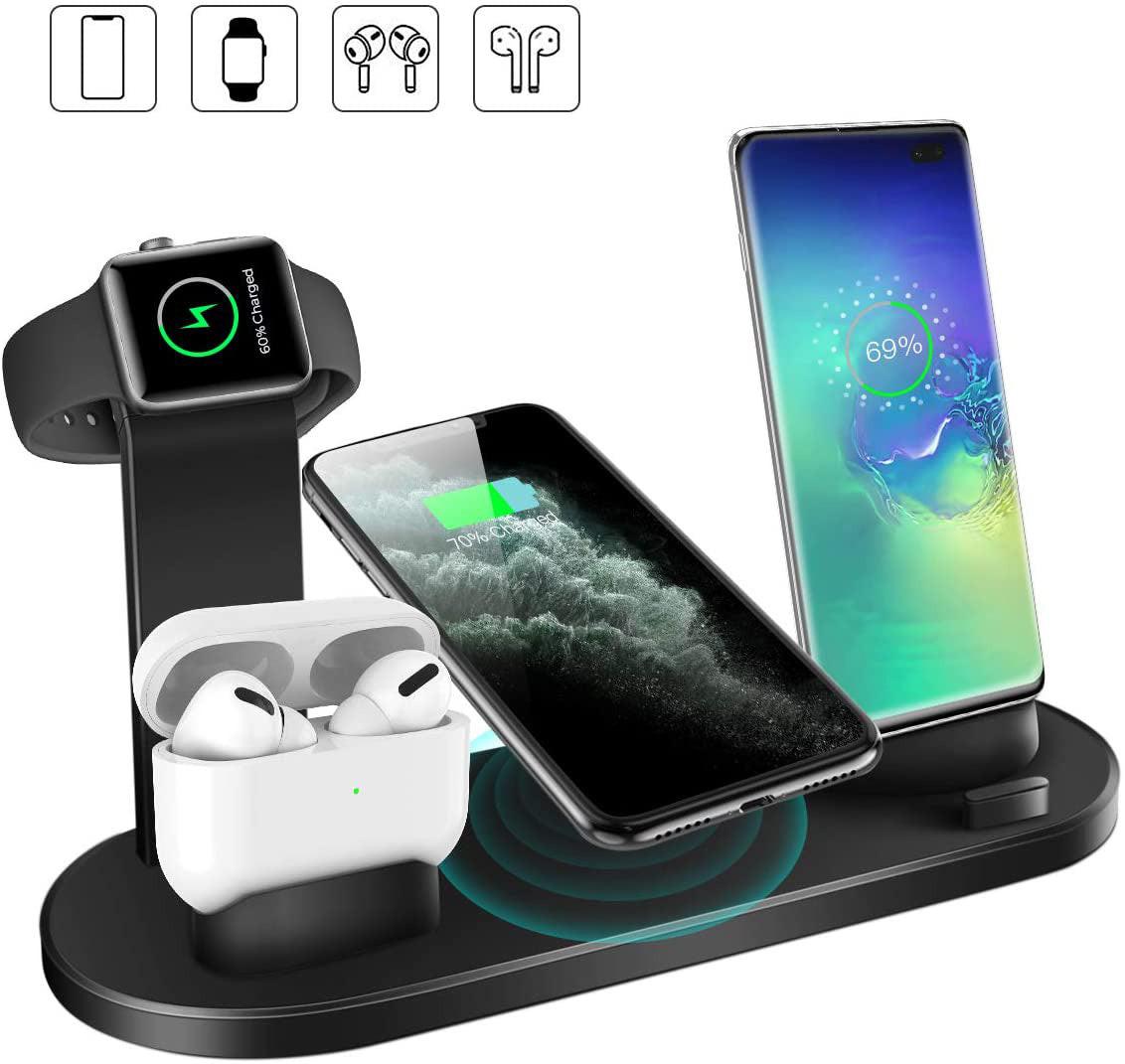 Wireless Charger 4 In 1 Charging Station For AppleIWatch Series 8 7 I-Phone 15 14 13 12 Pro Airpods Pro 3 2 Charging Stand Dock.