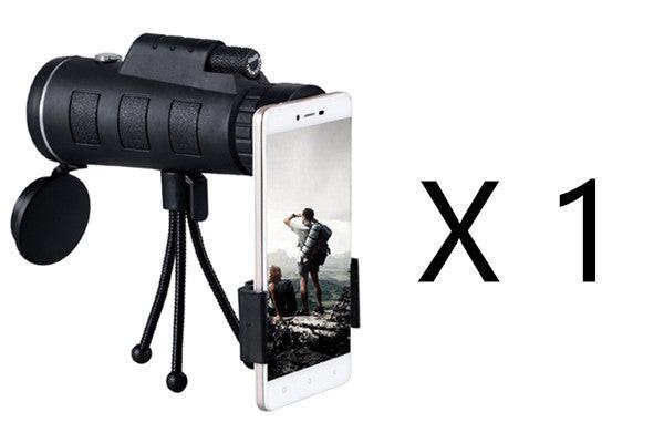 Compatible with Apple, Monocular Telescope Zoom Scope with Compass Phone Clip Tripod.