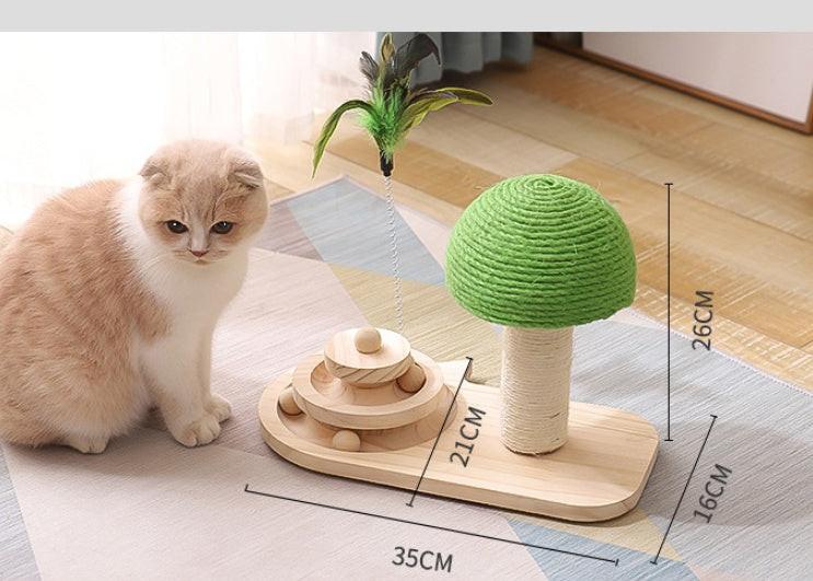 Pet Cat Tree Toys Cat Scratch Post Pet Furniture Scratching Post Cats Claw Scratcher Double Sisal Balls Cat Accessories.