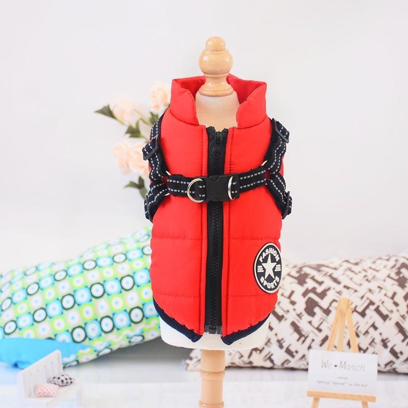 Waterproof Dog Clothes Winter Dog Coat With Harness Warm Pet Clothing Big Dog Jacket Chihuahua Labrador Coat Costume.