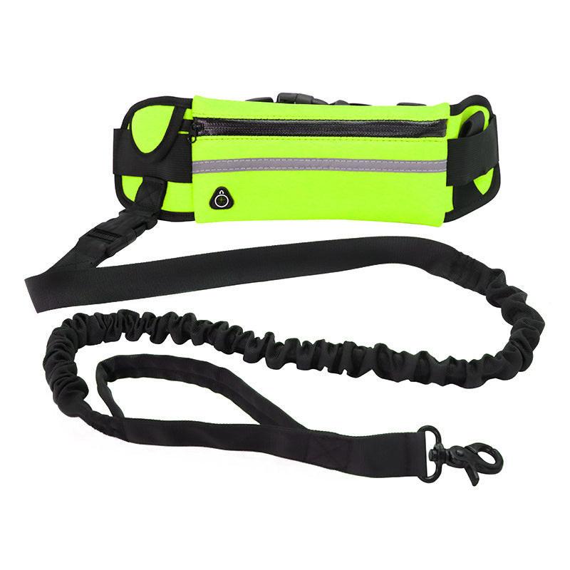 Hands Free Dog Leash Pet Walking And Training Belt With Shock Absorbing Bungee Leash For Up To 180lbs Large Dogs Phone Pocket And Water Bottle Holder.
