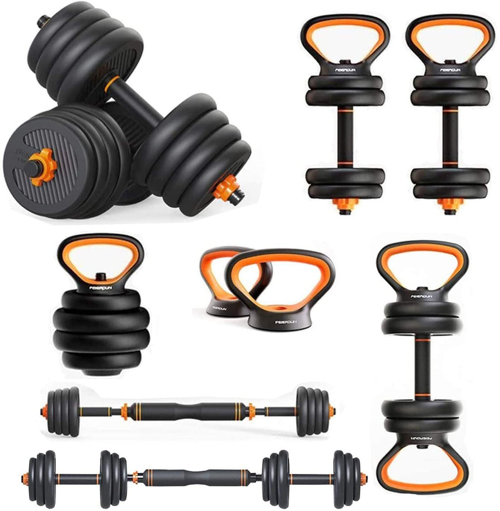 Dumbbells Kettlebells, Barbells Multifunctional Combination Six In One.