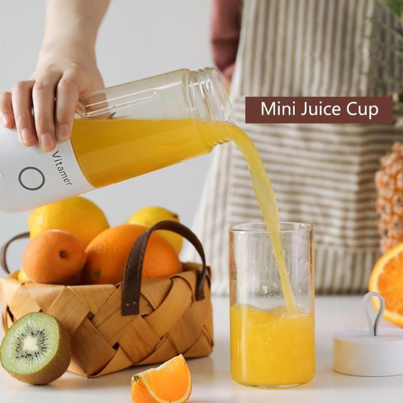 350ml Portable Blender Juicer Electric USB Rechargeable Mixer Smoothie Slushy Cup Juice Blender Bottle USB Charging Kitchen Gadgets.