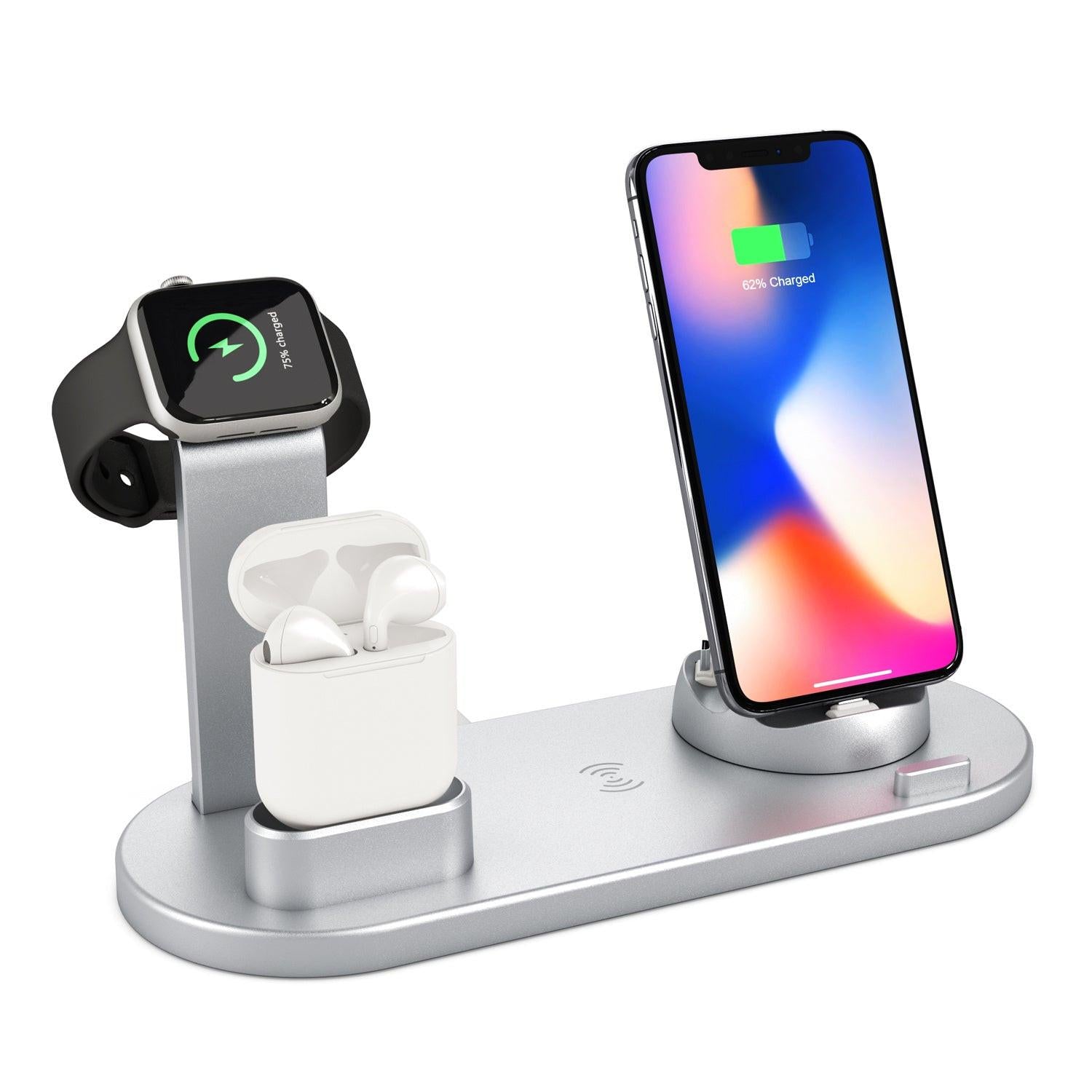Wireless Charger 4 In 1 Charging Station For AppleIWatch Series 8 7 I-Phone 15 14 13 12 Pro Airpods Pro 3 2 Charging Stand Dock.