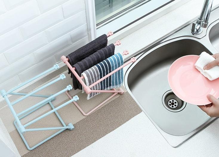 Foldable Dishcloth Shelf Kitchen Accessories Gadget Organizer.